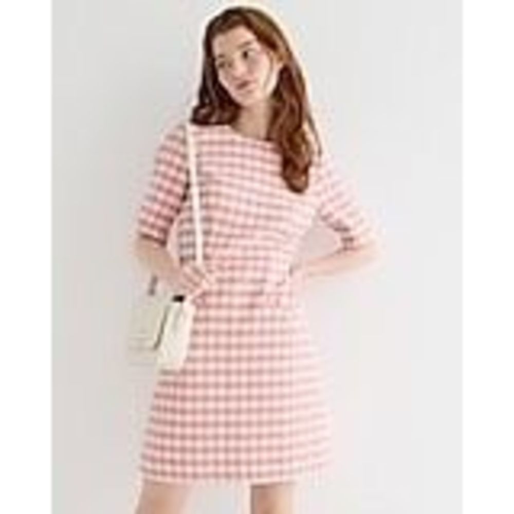 NWOT J Crew Plus Size Short-sleeve mini dress in gingham terry tweed 24​